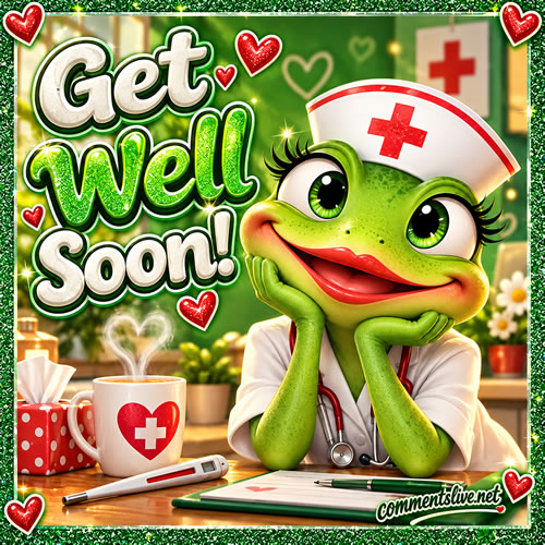 Get Well Frog Nurse Image