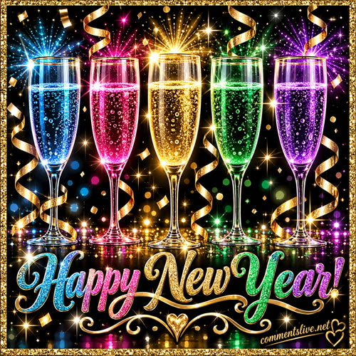 Colorful Champaign Glasses Image