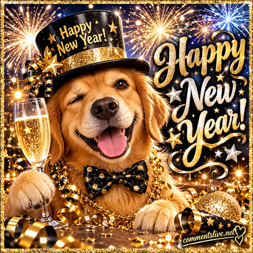 Festive New Year Dog Image