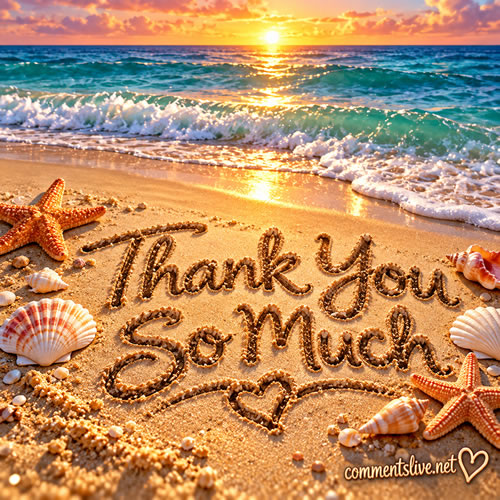 Thank You In Sand Image
